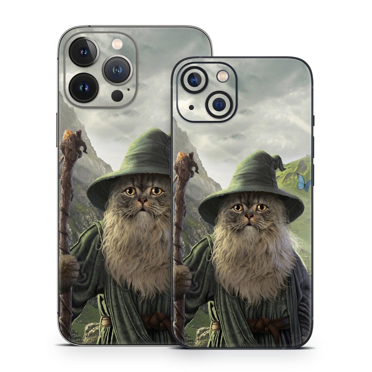 iPhone 13 Series Skin design of Beard, Facial hair, Illustration, Mythology, Magician, Fictional character, Cg artwork, Games, Art, with green, gray, brown, blue, green, white, yellow, black colors