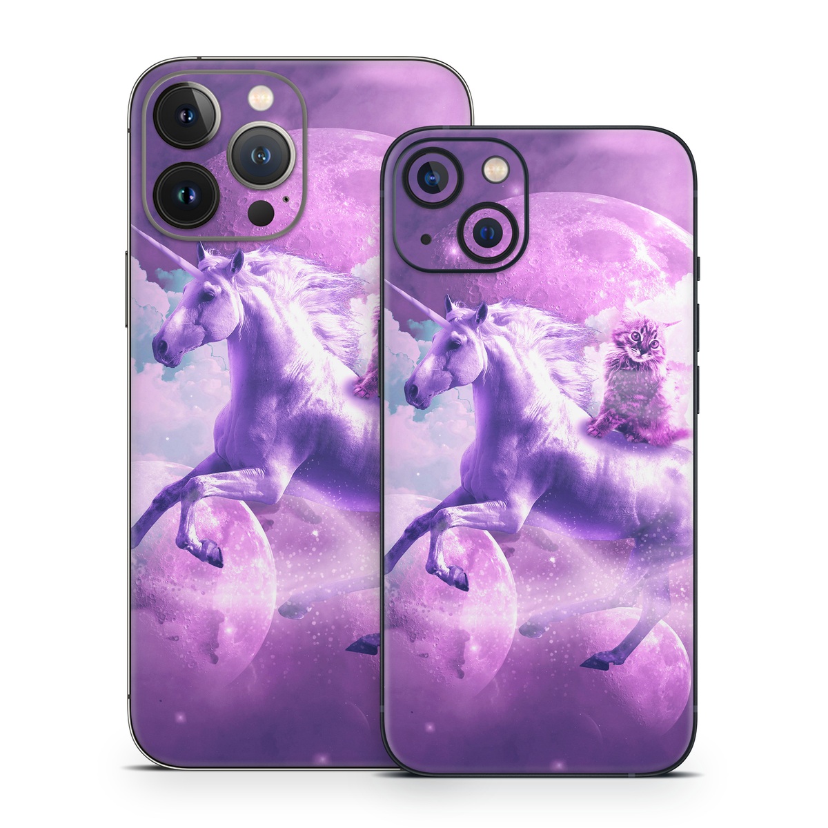 iPhone 13 Series Skin design of Unicorn, Purple, Fictional character, Mythical creature, Violet, Cg artwork, Illustration, Mythology, with white, purple, blue, gray, black colors