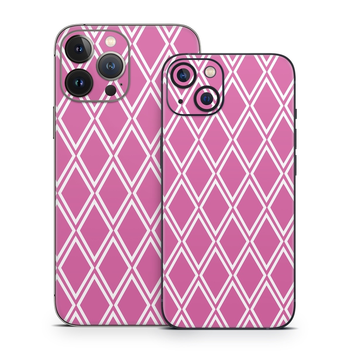 iPhone 13 Series Skin design of Pink, Rectangle, Font, Material property, Magenta, Symmetry, Parallel, Pattern, Peach, Circle, with pink, white colors