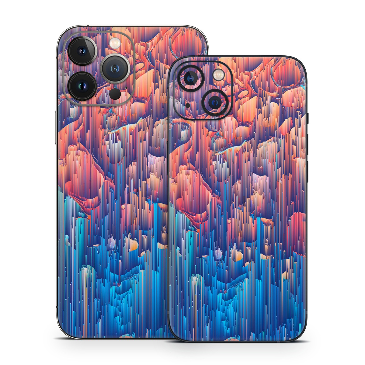iPhone 13 Series Skin design of Blue, Turquoise, Formation, Sky, Design, City, Geology, Photography, Stock photography, Landscape, with blue, yellow, orange, red, pink colors