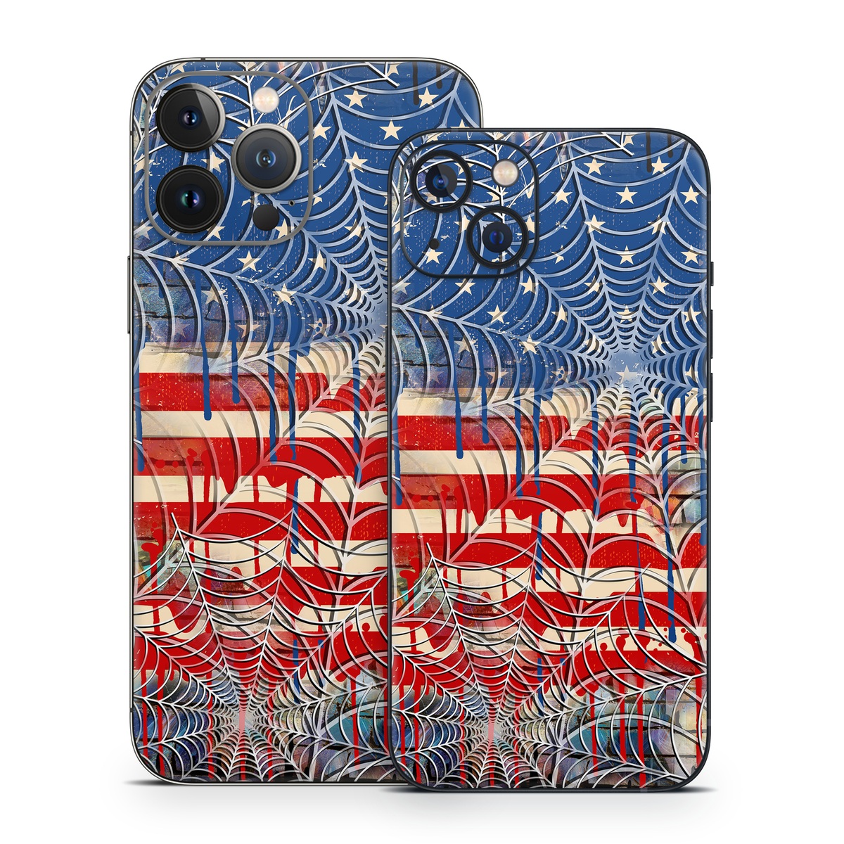 iPhone 13 Series Skin design of Graffiti, Art, Pattern, Flag, Street art, Line, Textile, Mural, Modern art, with red, blue, white, black colors