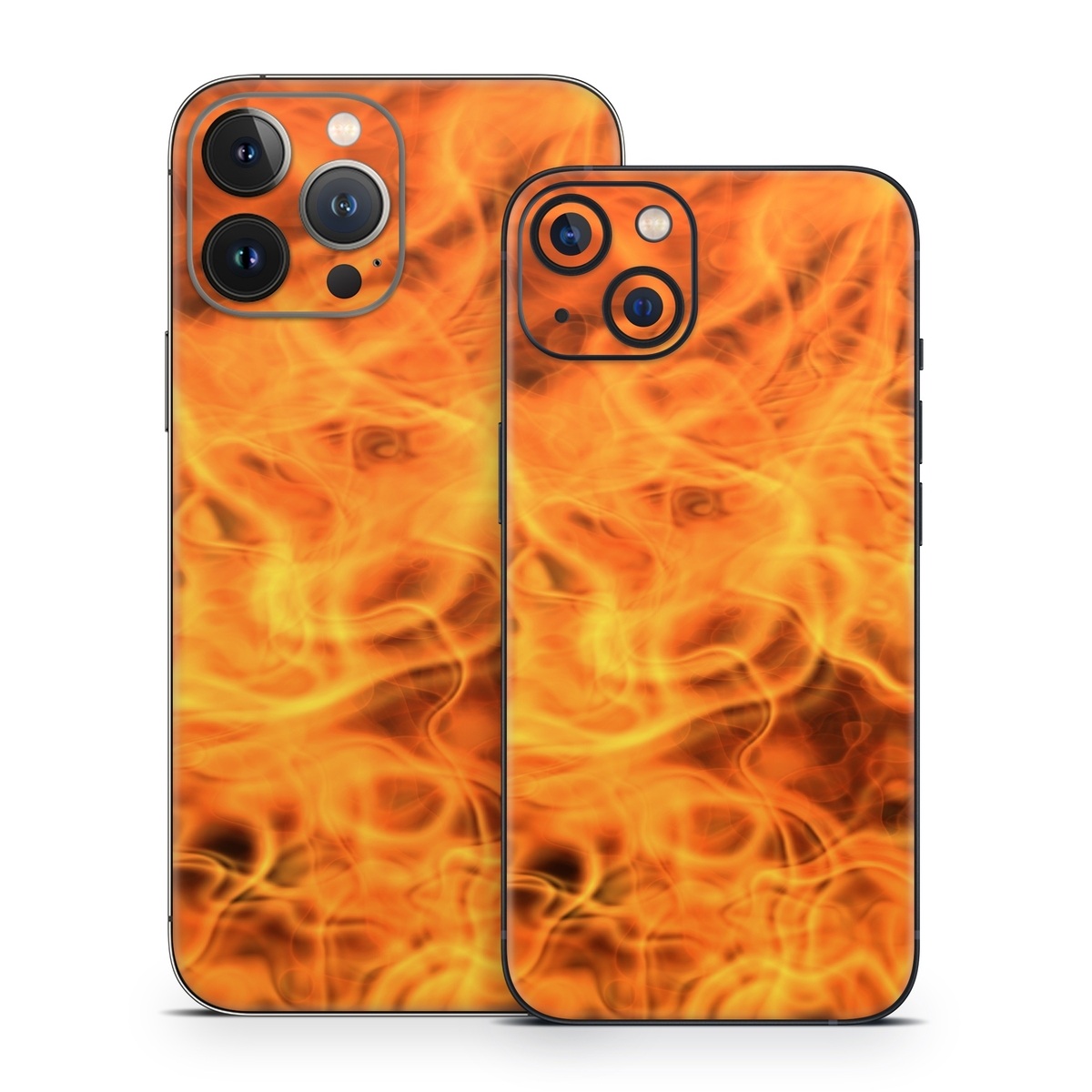 iPhone 13 Series Skin design of Flame, Fire, Heat, Orange, with red, orange, black colors
