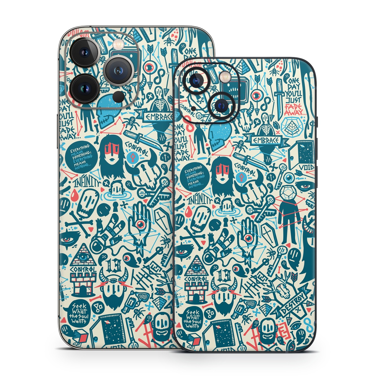 iPhone 13 Series Skin design of Pattern, Psychedelic art, Turquoise, Art, Design, Visual arts, Line, Drawing, Doodle, Graphic design, with white, green, blue, red colors