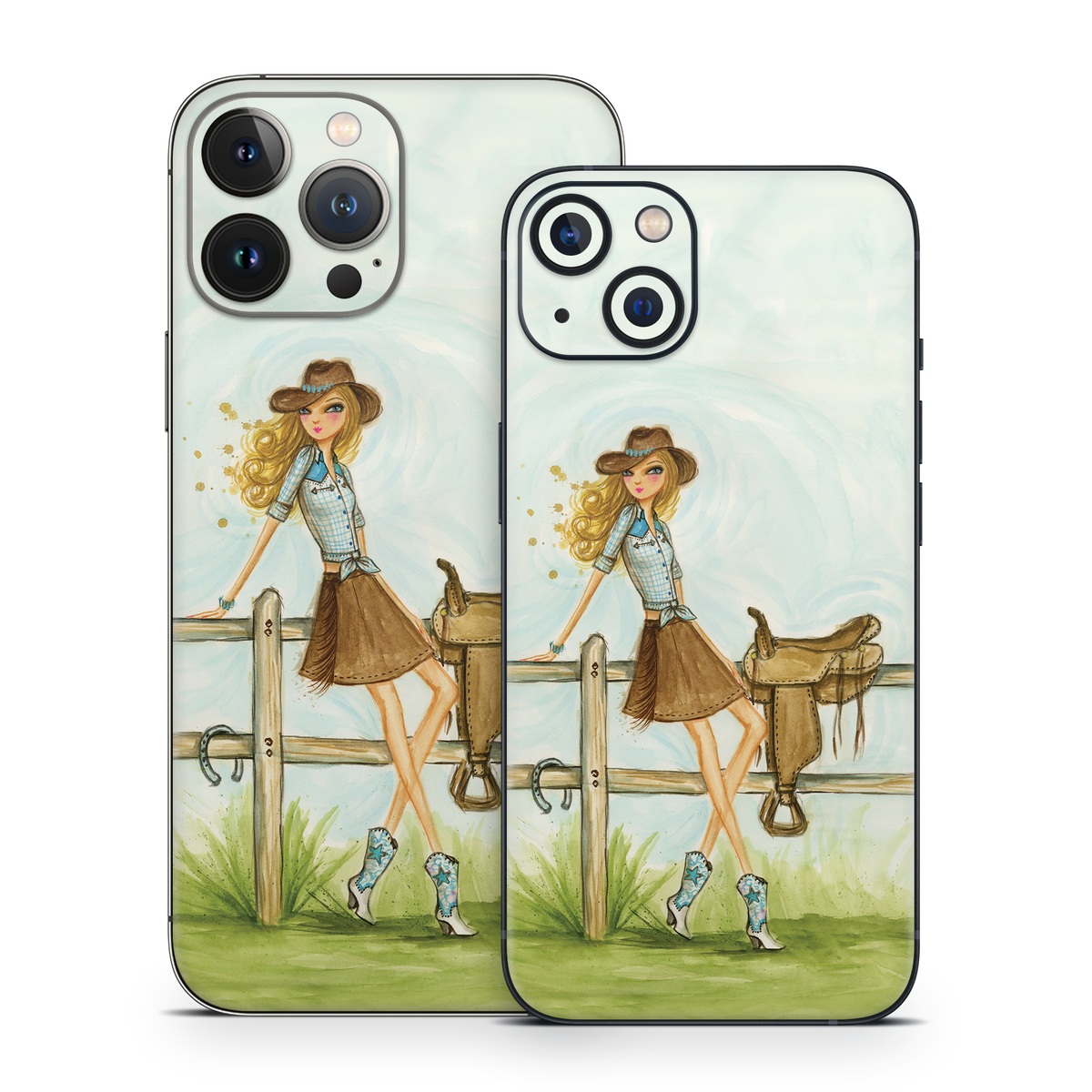 iPhone 13 Series Skin design of Cartoon, Illustration, Art, Watercolor paint, Footwear, Fashion illustration, Grass, Drawing, Painting, Plant, with gray, green, red, black colors
