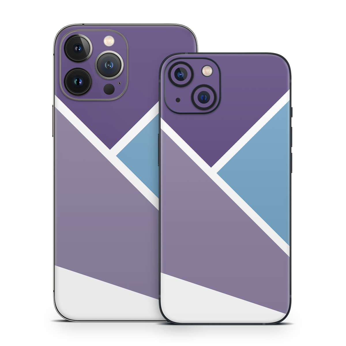 iPhone 13 Series Skin design of Violet, Purple, Turquoise, Line, Pattern, Design, Graphic design, Font, Triangle, Magenta, with white, blue, purple colors