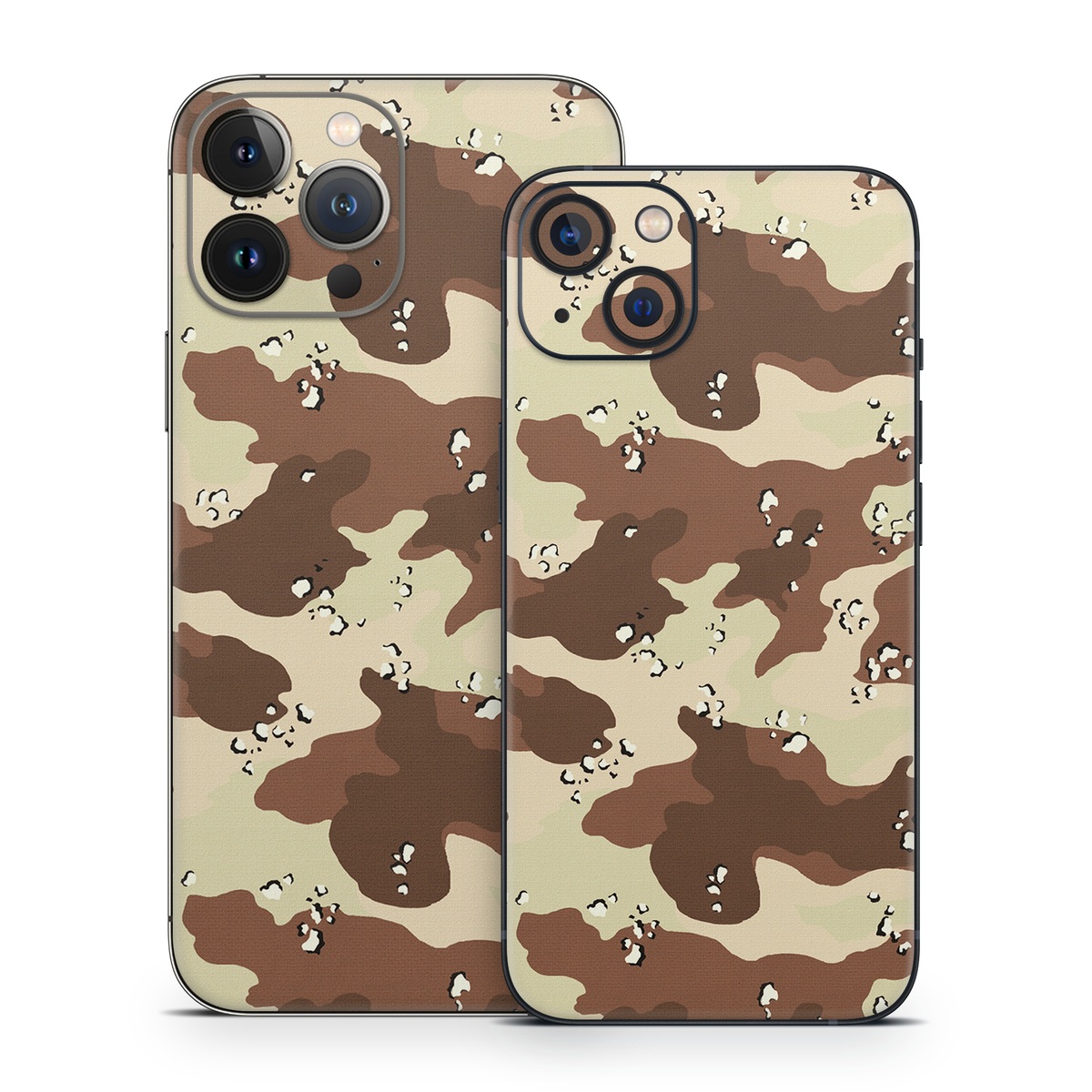 iPhone 13 Series Skin design of Military camouflage, Brown, Pattern, Design, Camouflage, Textile, Beige, Illustration, Uniform, Metal, with gray, red, black, green colors