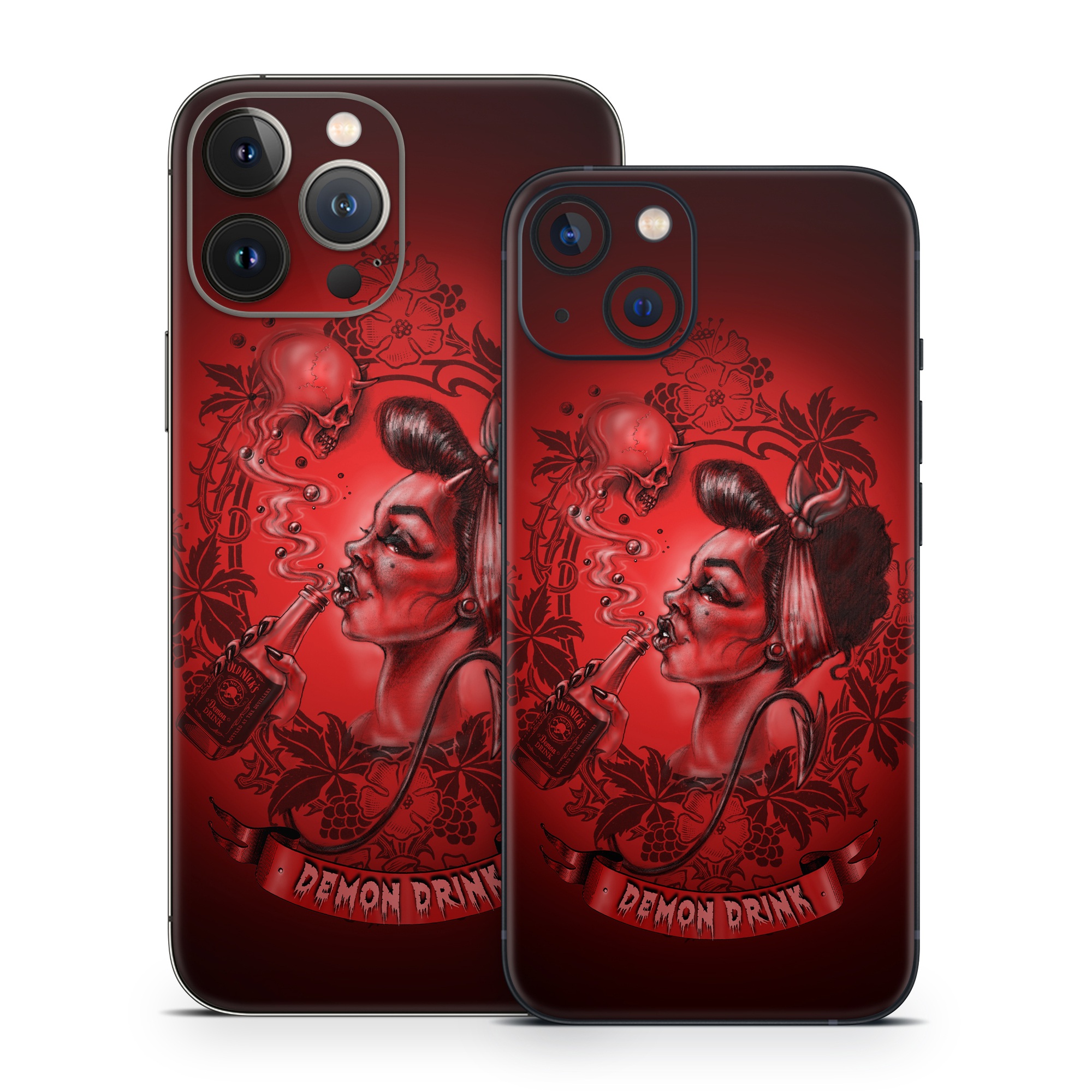 iPhone 13 Series Skin design of Font, Art, Magenta, Pattern, Graphics, Visual arts, Painting, Carmine, Illustration, Drawing, with black, red, white colors