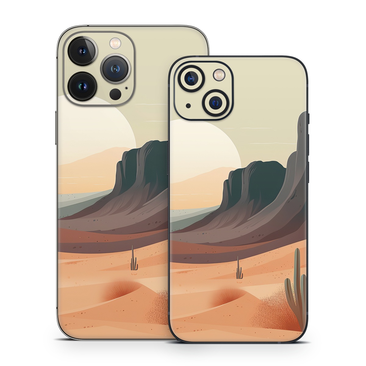 iPhone 13 Series Skin design of Sky, Light, Nature, Natural landscape, Art, Landscape, Moon, Mountainous landforms, Formation, Erg, with orange, yellow, brown, green, white, black colors