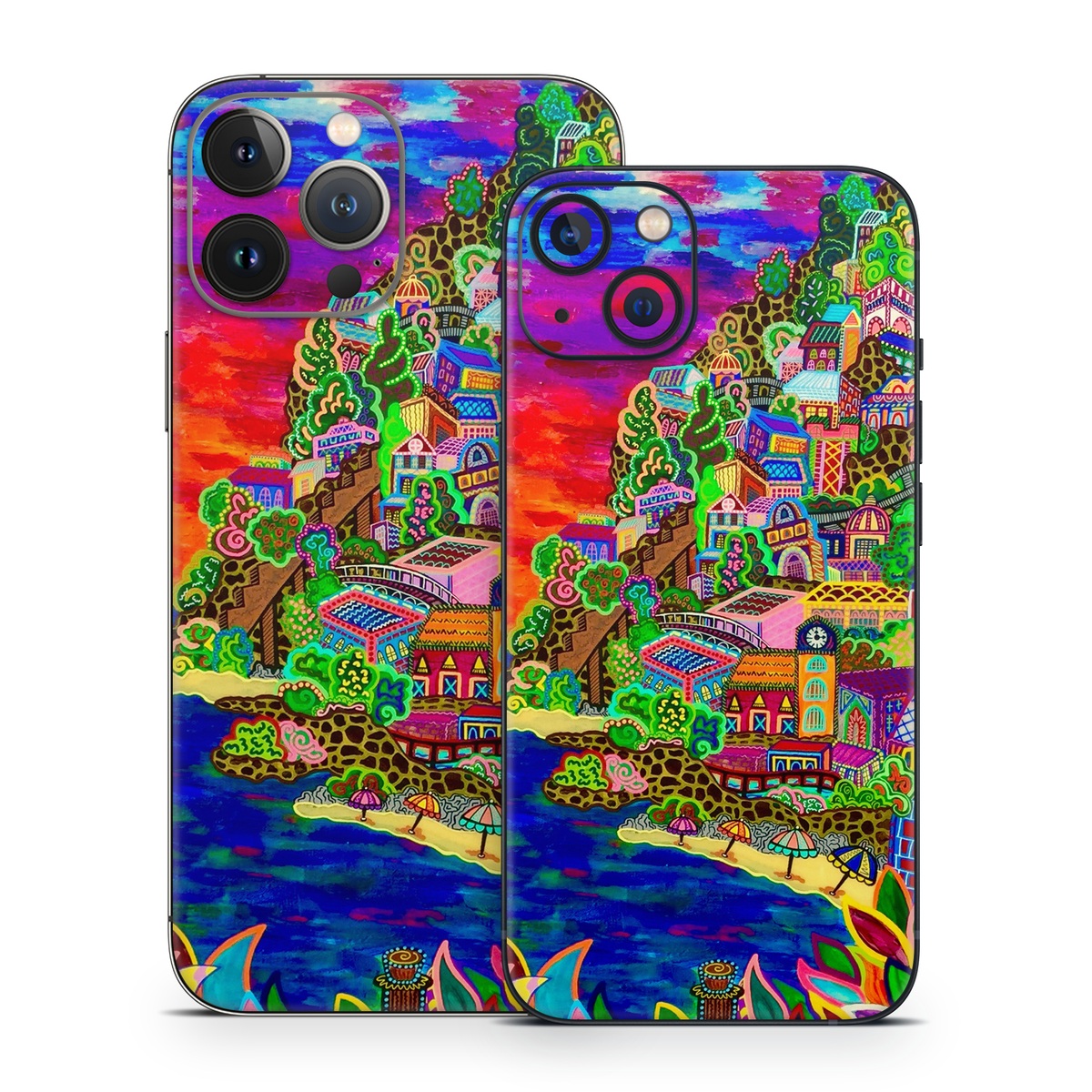 iPhone 13 Series Skin design of Art, Modern art, Visual arts, Painting, with red, blue, yellow, purple, white, green, orange colors