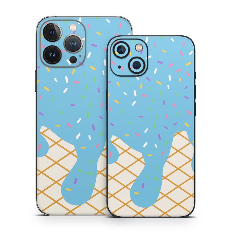 iPhone 13 Series Skin design, with white, brown, yellow, green, pink, orange, blue colors
