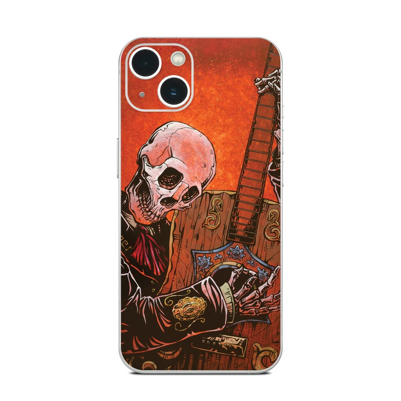 iPhone 13 Series Skin design of Sleeve, Art, Painting, Personal protective equipment, Artist, Music, Font, Visual arts, Drawing, Skull, with white, black, gray, brown, orange, yellow, red colors