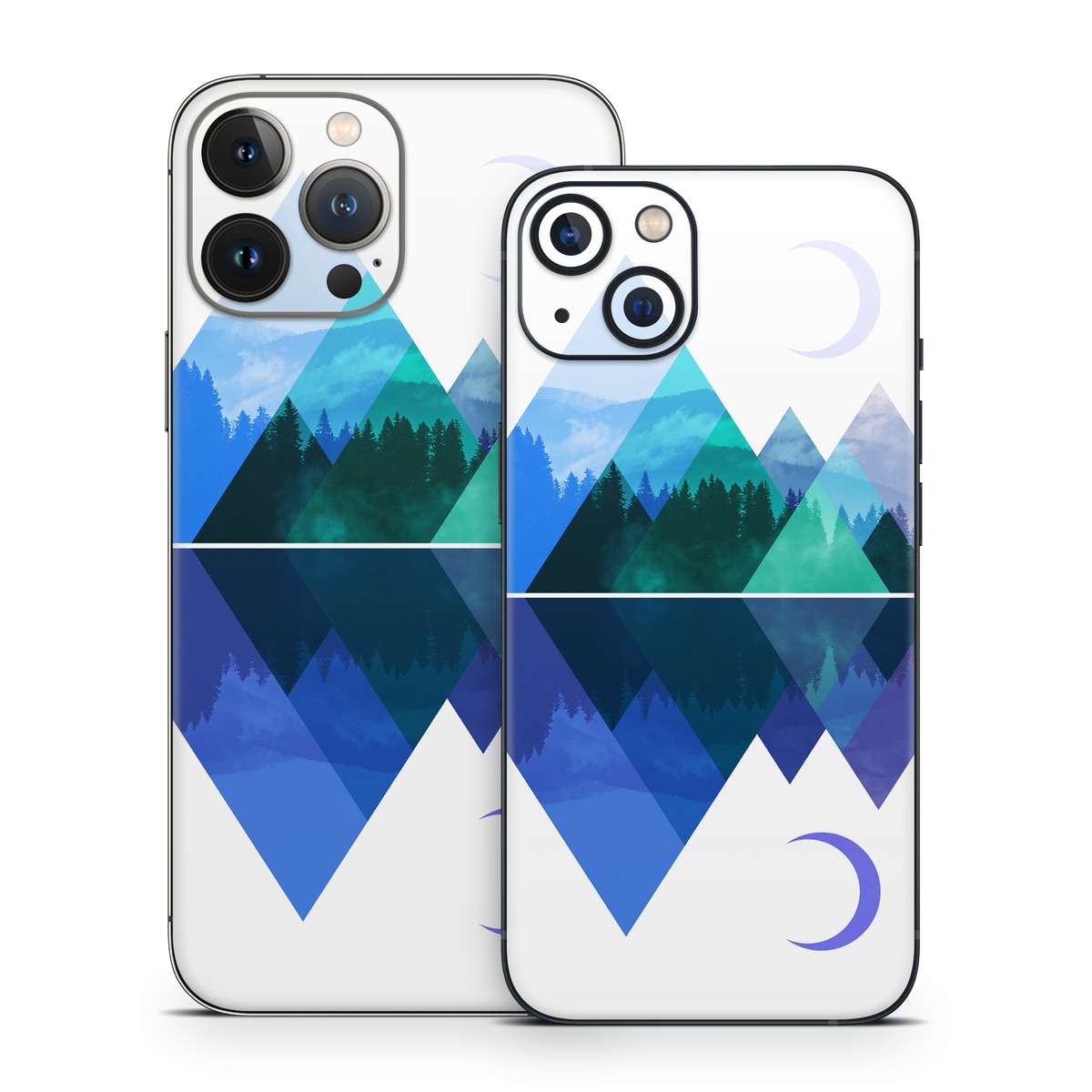 iPhone 13 Series Skin design of Blue, Cobalt blue, Azure, Pattern, Logo, Design, Electric blue, Graphics, Illustration, Triangle, with white, blue, purple, green colors