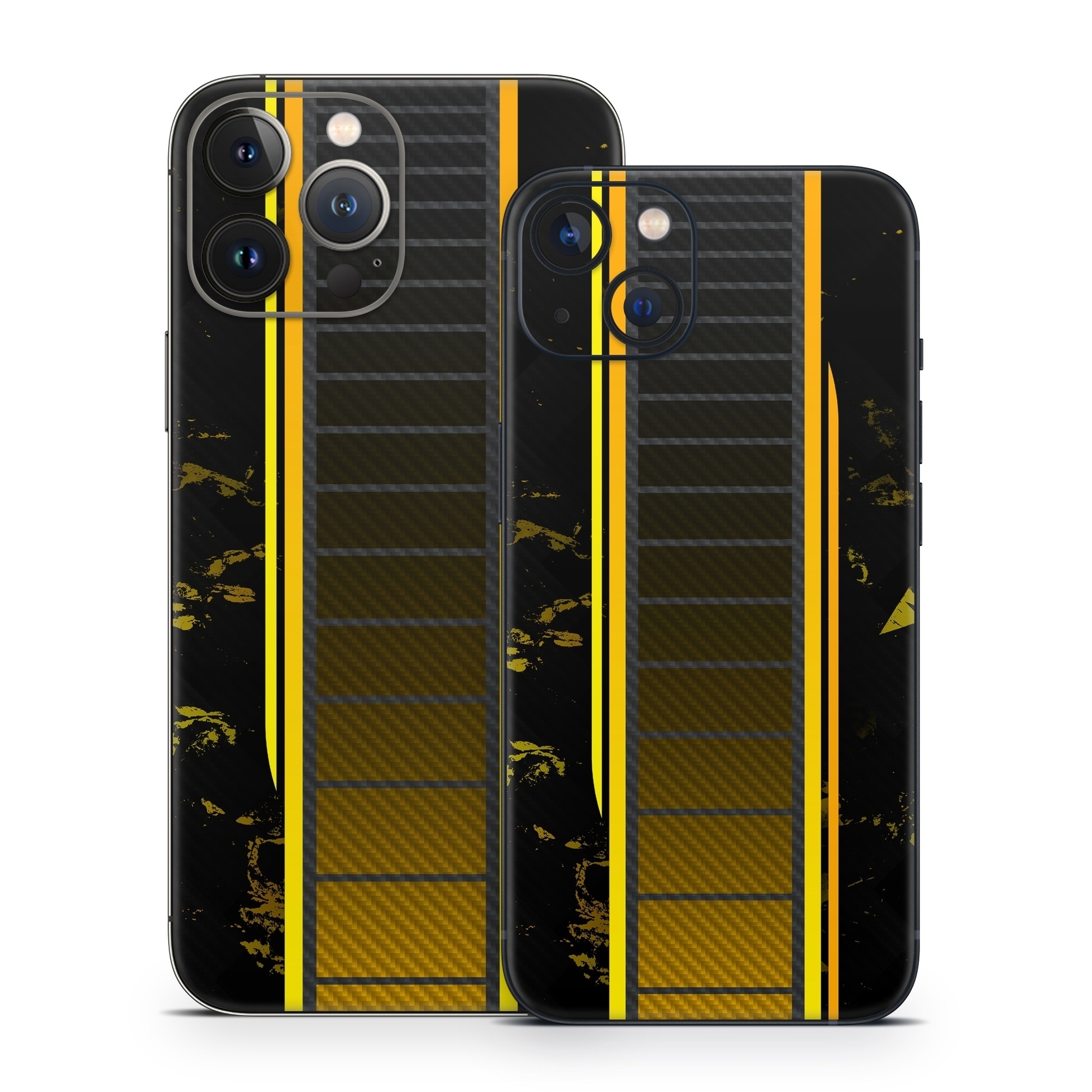 iPhone 13 Series Skin design of Yellow, Plant, Font, Symmetry, Terrestrial plant, Tower block, Parallel, Pattern, Tints and shades, Rectangle, with black, yellow, gray, orange colors