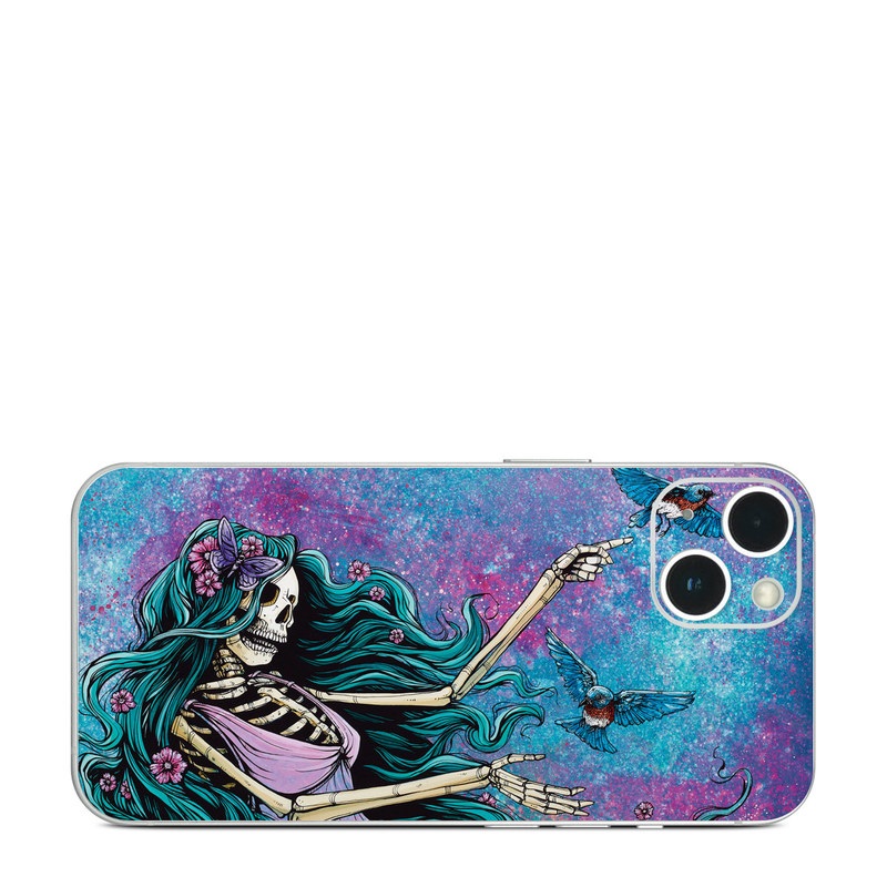 iPhone 13 Series Skin design of Green, Purple, Painting, Paint, Art, Cg artwork, Mythical creature, Musical instrument, Graffiti, Artist, with blue, purple, white, gray, brown colors