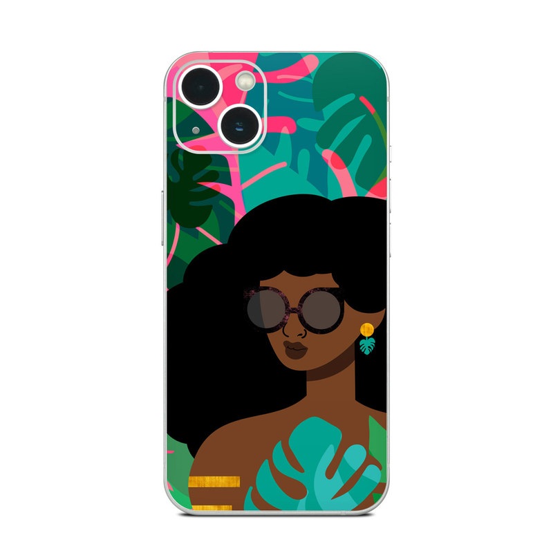 iPhone 13 Series Skin design of Illustration, Afro, Art, Eyewear, Glasses, Graphic design, Visual arts, Graphics, Fictional character, with brown, black, green, pink, blue, yellow colors