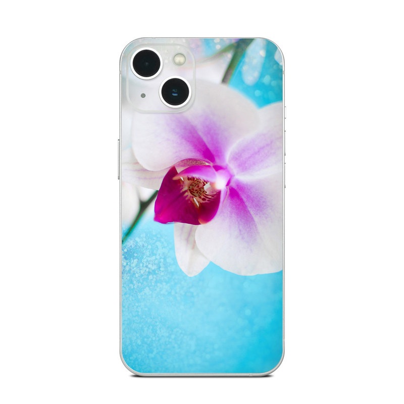 iPhone 13 Series Skin design of Flowering plant, Petal, Flower, Pink, moth orchid, Plant, Purple, Violet, Orchid, Moth Orchid, with gray, blue, purple, red colors
