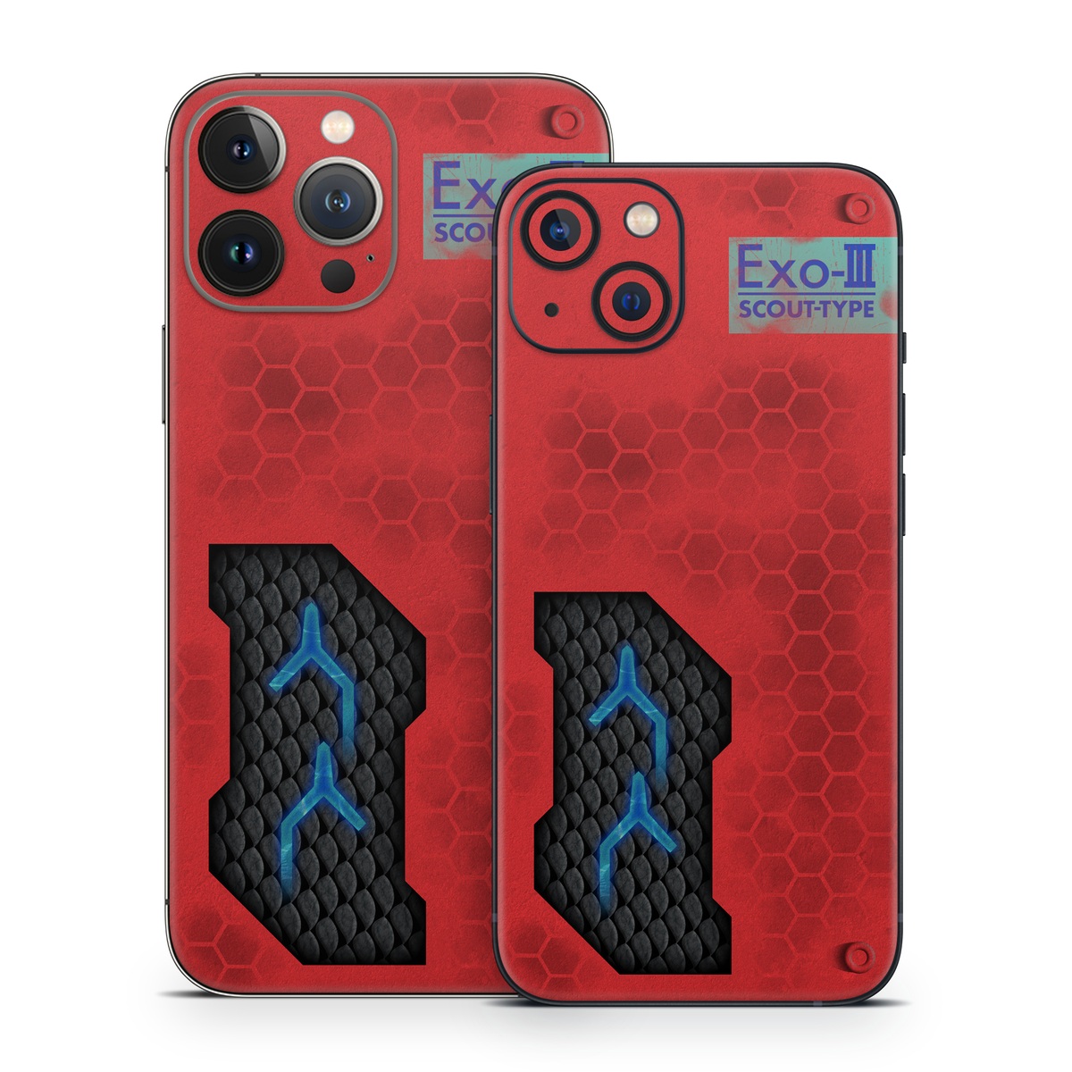 iPhone 13 Series Skin design of Red, Symbol, Graphics, with black, gray, red, blue colors