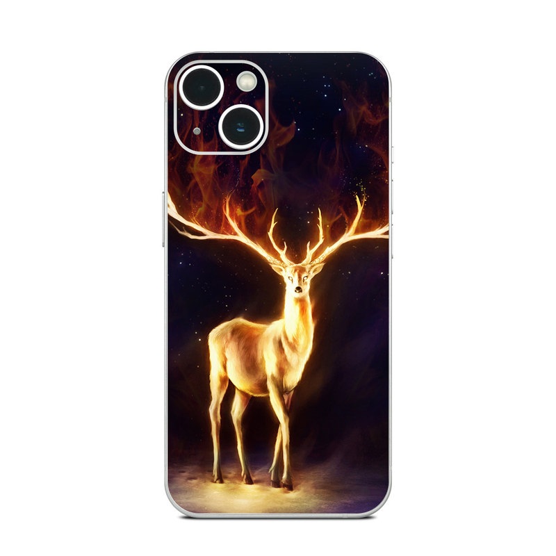 iPhone 13 Series Skin design of Plant, Tree, Organism, Entertainment, Fawn, Art, Heat, Performing arts, Landscape, Sky, with black, yellow, red, orange, purple colors