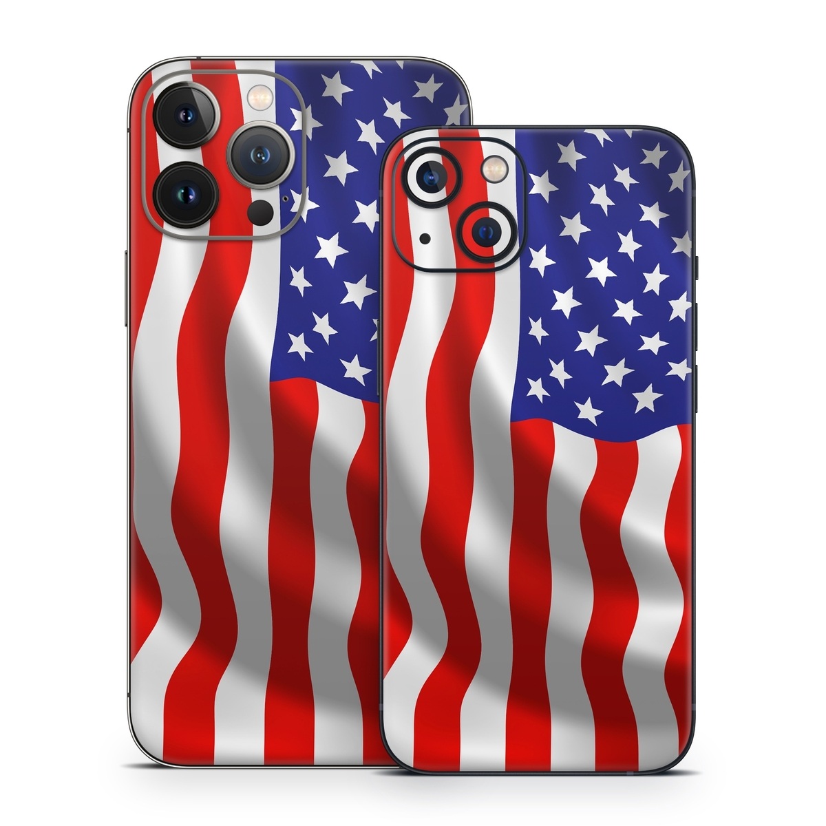 iPhone 13 Series Skin design of Flag of the united states, Flag, Flag Day (USA), Veterans day, Independence day, Memorial day, Holiday, with gray, red, blue, black, white colors