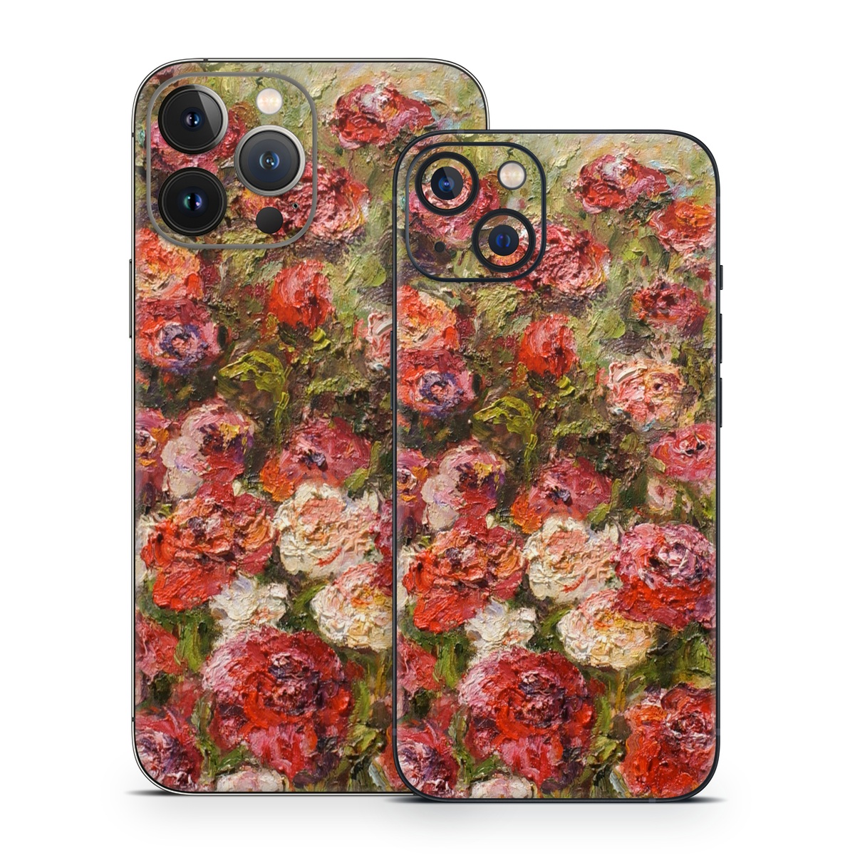 iPhone 13 Series Skin design of Flower, Garden roses, Rose, Plant, Floribunda, Flowering plant, Rosa × centifolia, Rose family, Botany, Petal, with red, black, green, gray colors