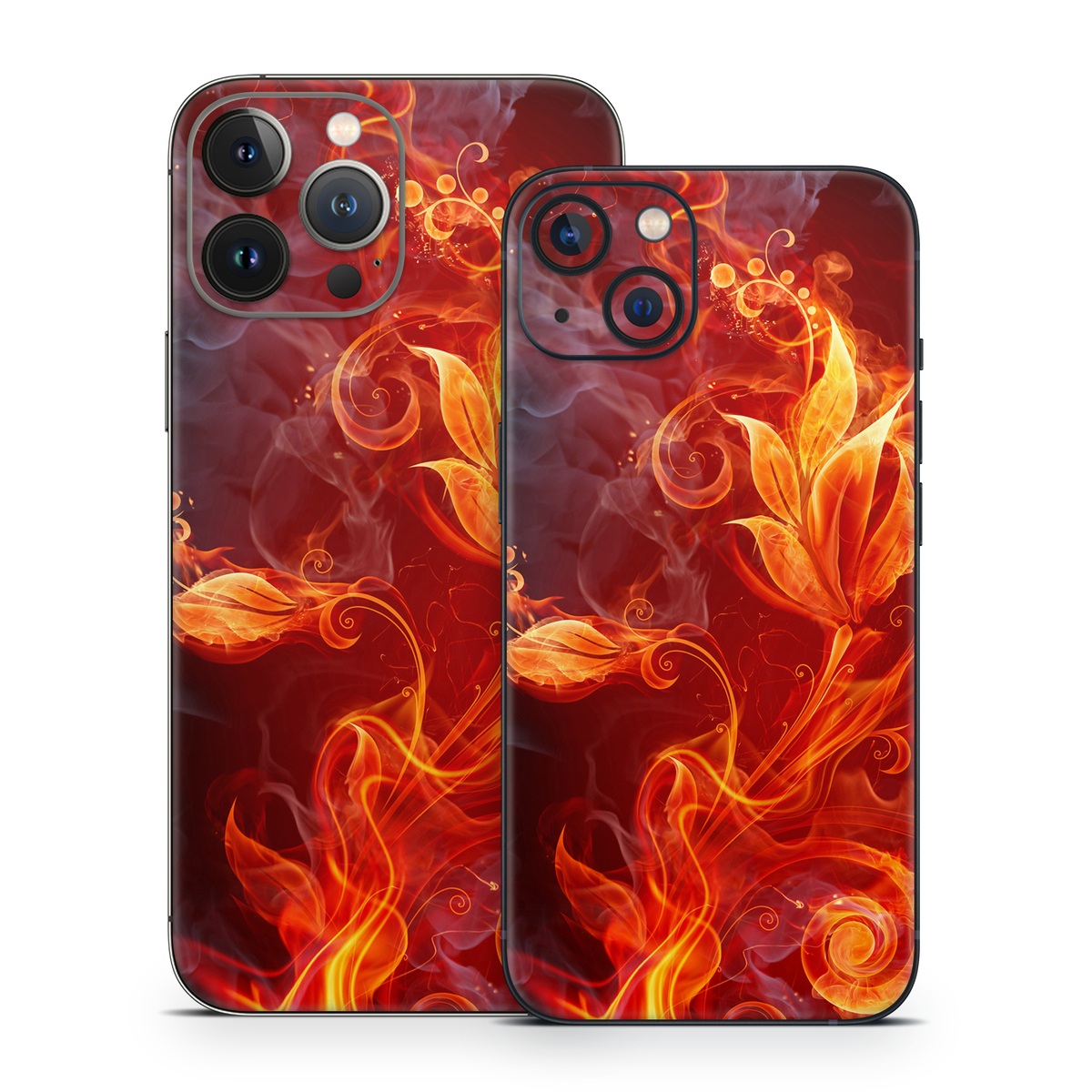iPhone 13 Series Skin design of Flame, Fire, Heat, Red, Orange, Fractal art, Graphic design, Geological phenomenon, Design, Organism, with black, red, orange colors