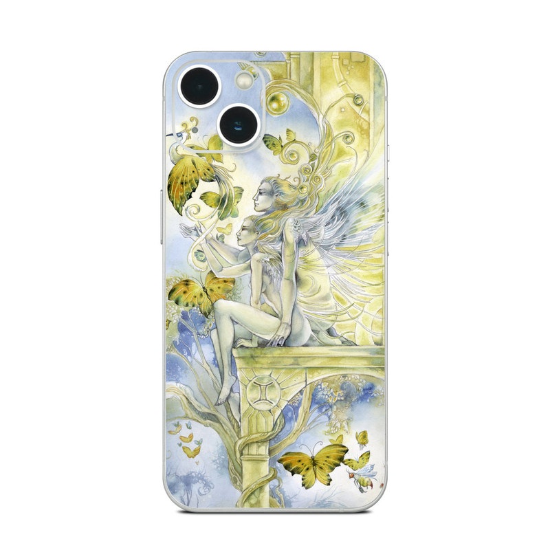 iPhone 13 Series Skin design of Illustration, Watercolor paint, Art, Painting, Plant, with gray, green, yellow, purple, black colors