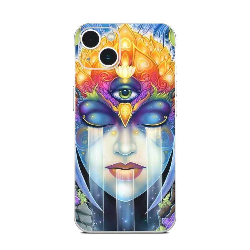 iPhone 13 Series Skin design of Art paint, Paint, Painting, Art, Illustration, Fictional character, Symmetry, Cg artwork, Visual arts, Electric blue, with blue, yellow, orange, red, purple, blue, green, brown, gray colors