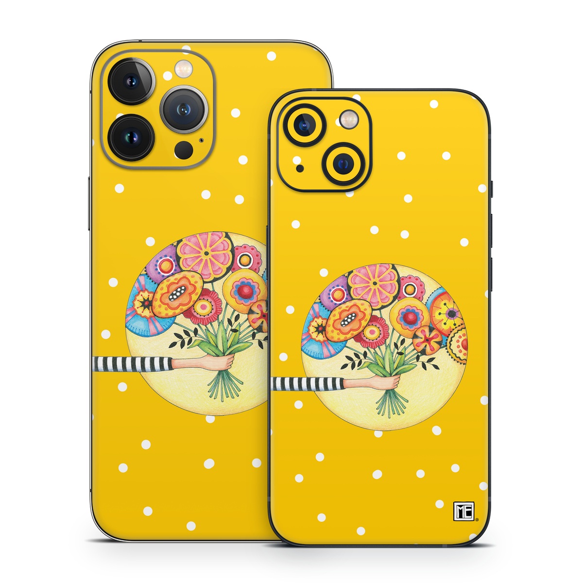 iPhone 13 Series Skin design of Circle, Illustration, Clip art, Plant, with orange, yellow, pink, gray, green, black colors