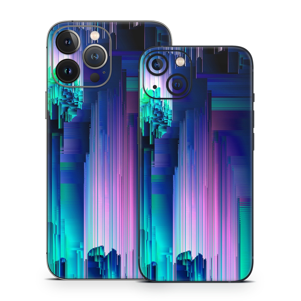 iPhone 13 Series Skin design of Blue, Green, Light, Colorfulness, with blue, purple, pink, white colors