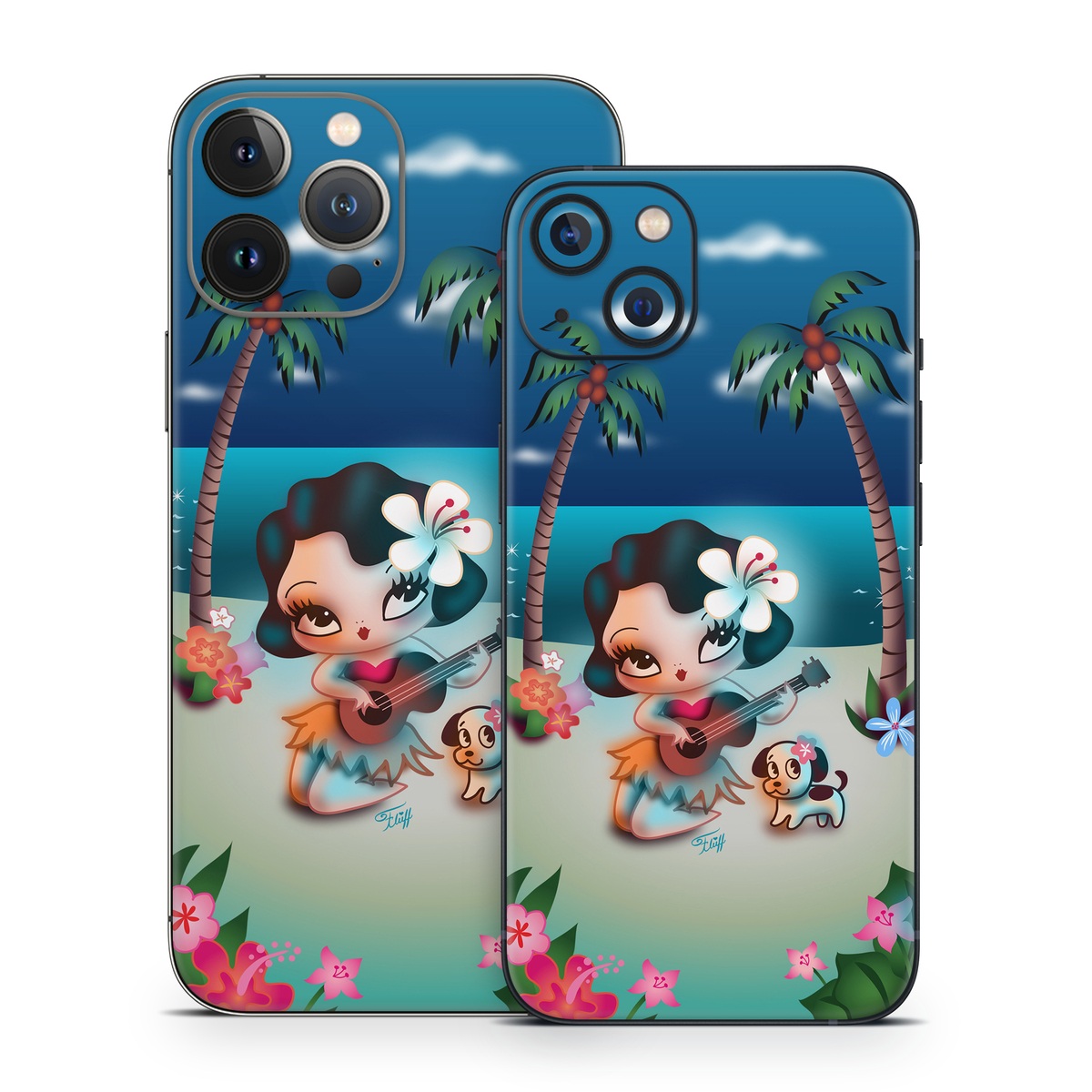 iPhone 13 Series Skin design of Cartoon, Animated cartoon, Illustration, Animation, Fictional character, Plant, Art, Clip art, with blue, white, brown, pink, green, yellow, red colors