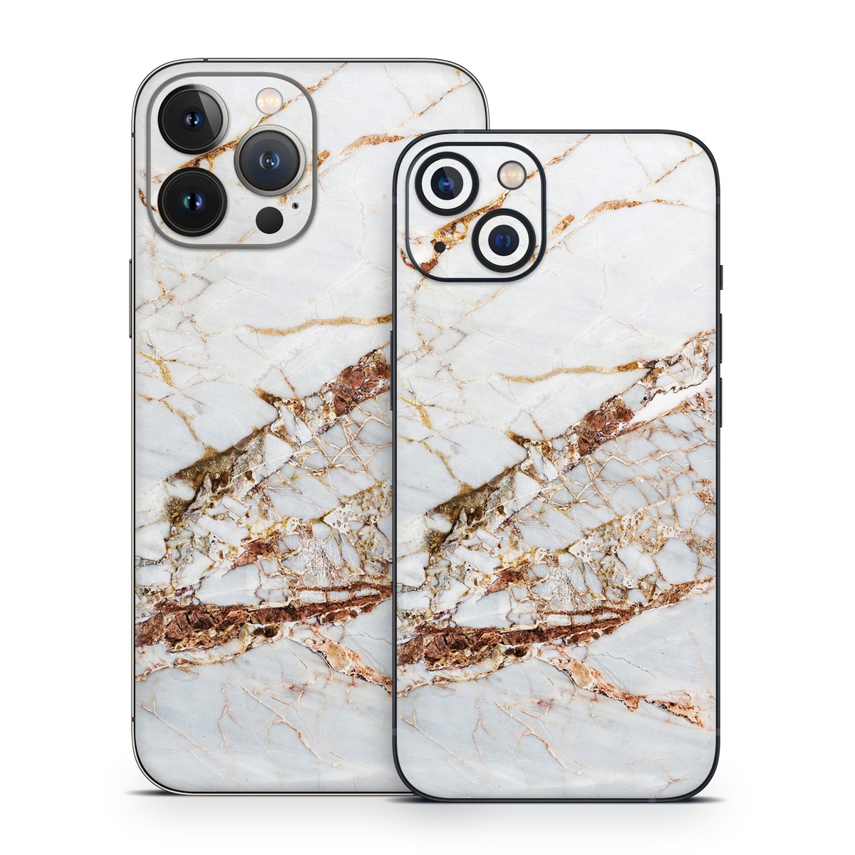 iPhone 13 Series Skin design of White, Branch, Twig, Beige, Marble, Plant, Tile, with white, gray, yellow colors