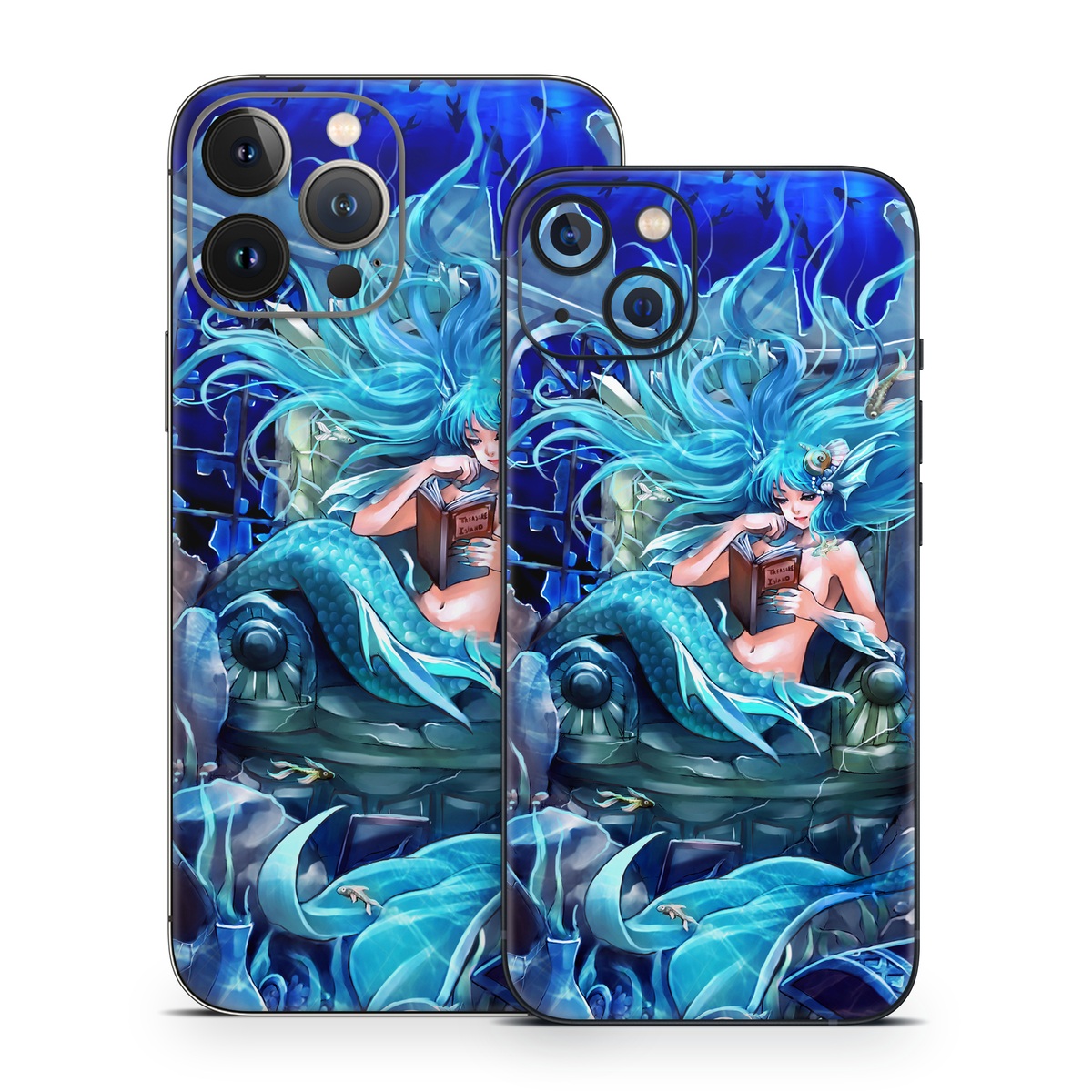 iPhone 13 Series Skin design of Cg artwork, Fictional character, Electric blue, Illustration, Art, Mythology, Dragon, Games, Mythical creature, with blue, black, yellow, white colors
