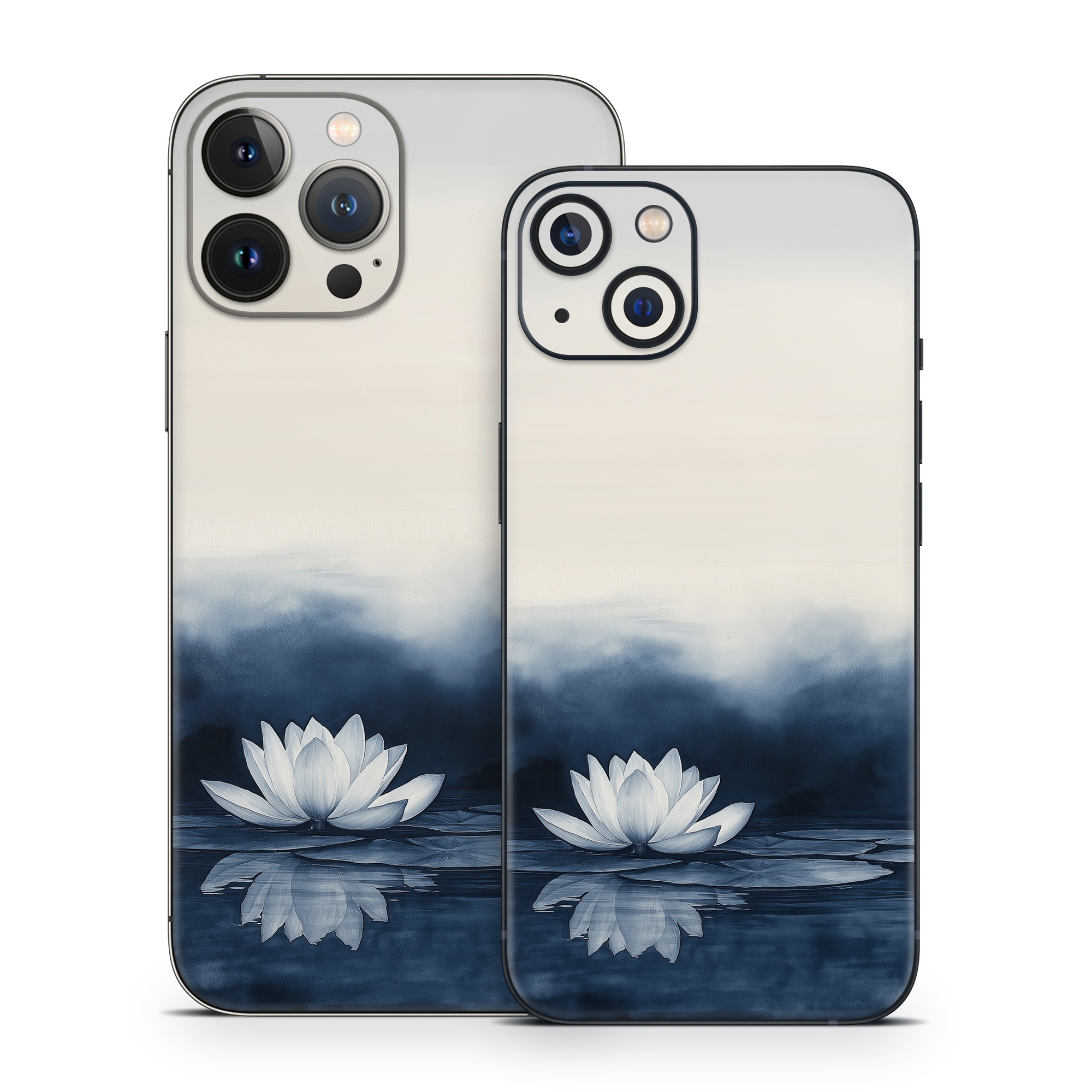 iPhone 13 Series Skin design of Water, Flower, Plant, Liquid, Lotus, Sky, Nature, Petal, Fluid, Sacred lotus, with black, blue, white, gray colors