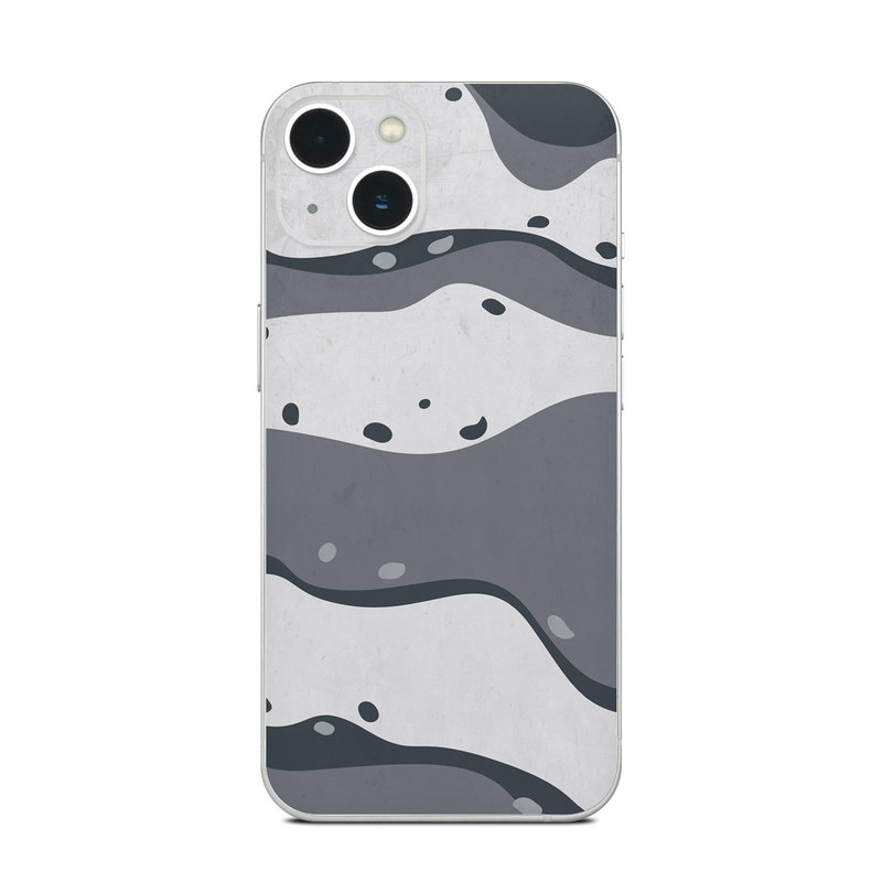 iPhone 13 Series Skin design of White, Pattern, Water, Design, Illustration, Black-and-white, Metal, Drawing, Style, with black, white, gray colors