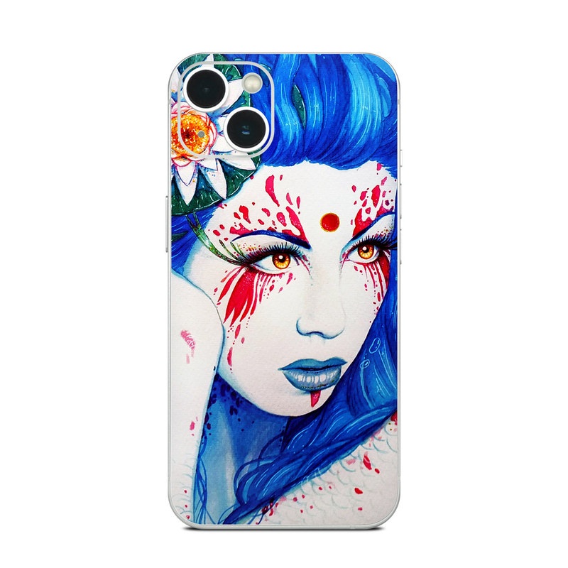 iPhone 13 Series Skin design of Hairstyle, Paint, Art paint, Blue, Painting, Eyelash, Art, Artist, Electric blue, Illustration, with white, blue, red, yellow, green, orange colors
