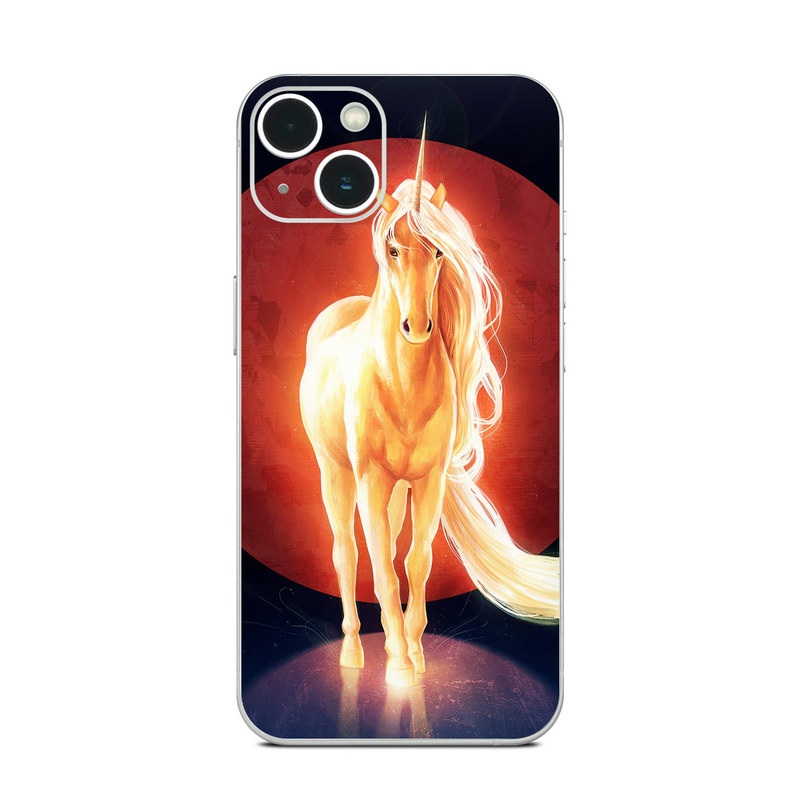 iPhone 13 Series Skin design of Hair, Horse, Human body, Jaw, Art, Entertainment, Heat, Neon, Flame, Tail, with black, red, orange, yellow, white, purple colors