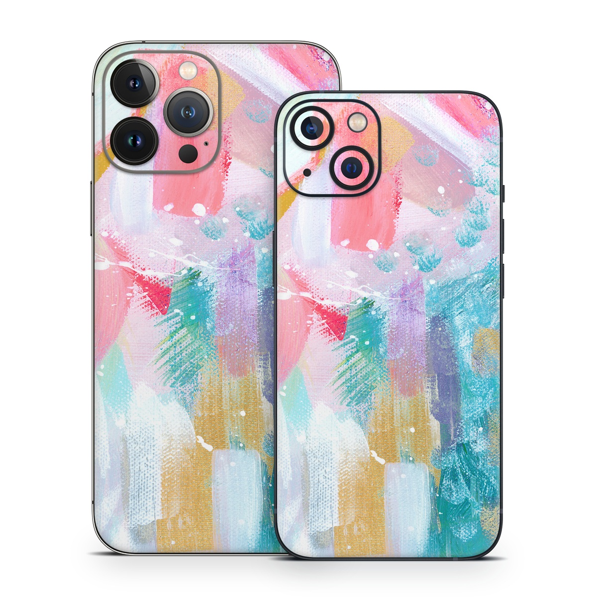 iPhone 13 Series Skin design of Colorfulness, Art paint, Paint, Pink, Creative arts, Art, Aqua, Magenta, Tints and shades, Font, with white, blue, pink, purple, green, yellow colors