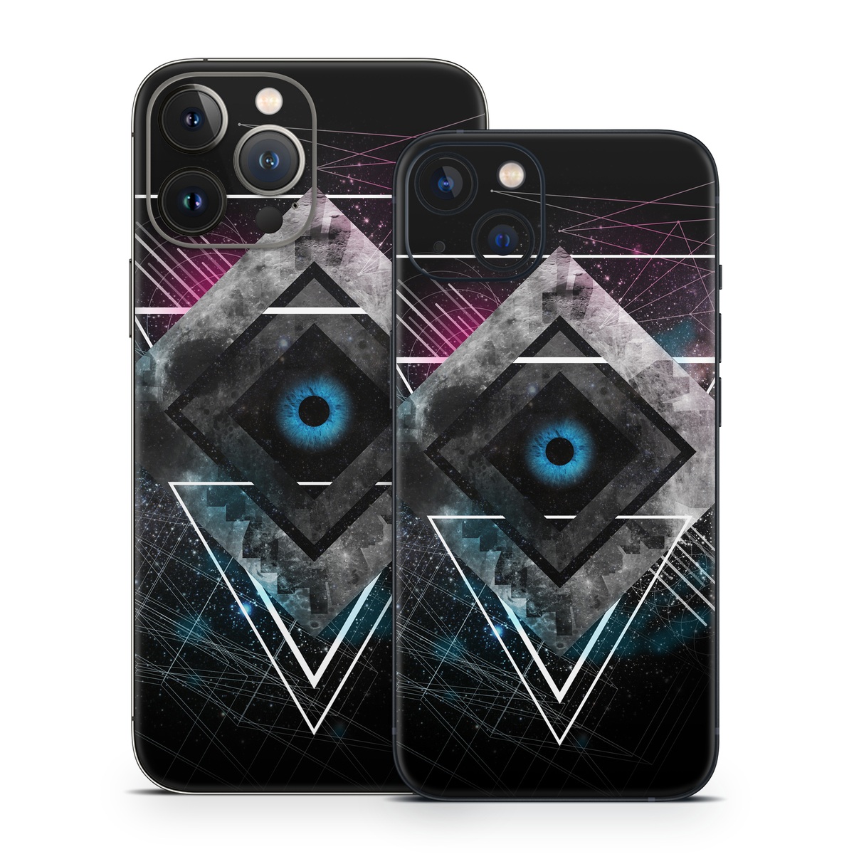 iPhone 13 Series Skin design of Graphic design, Design, Pattern, Graphics, Illustration, Font, Circle, Triangle, Fractal art, Logo, with black, gray colors