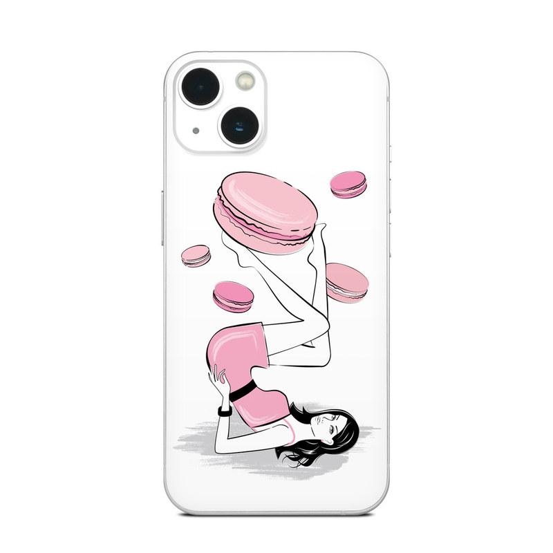 iPhone 13 Series Skin design of Gesture, Pink, Cartoon, Happy, Art, Red, Font, Elbow, Magenta, Thumb, with white, black, pink, gray colors