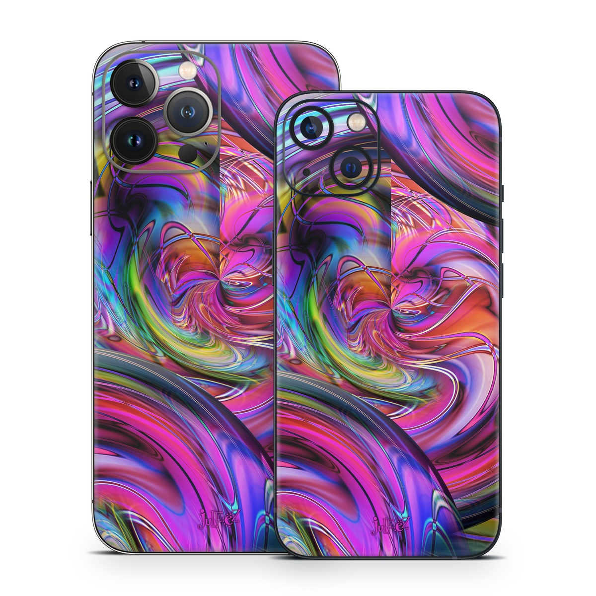 iPhone 13 Series Skin design of Pattern, Psychedelic art, Purple, Art, Fractal art, Design, Graphic design, Colorfulness, Textile, Visual arts, with purple, black, red, gray, blue, green colors