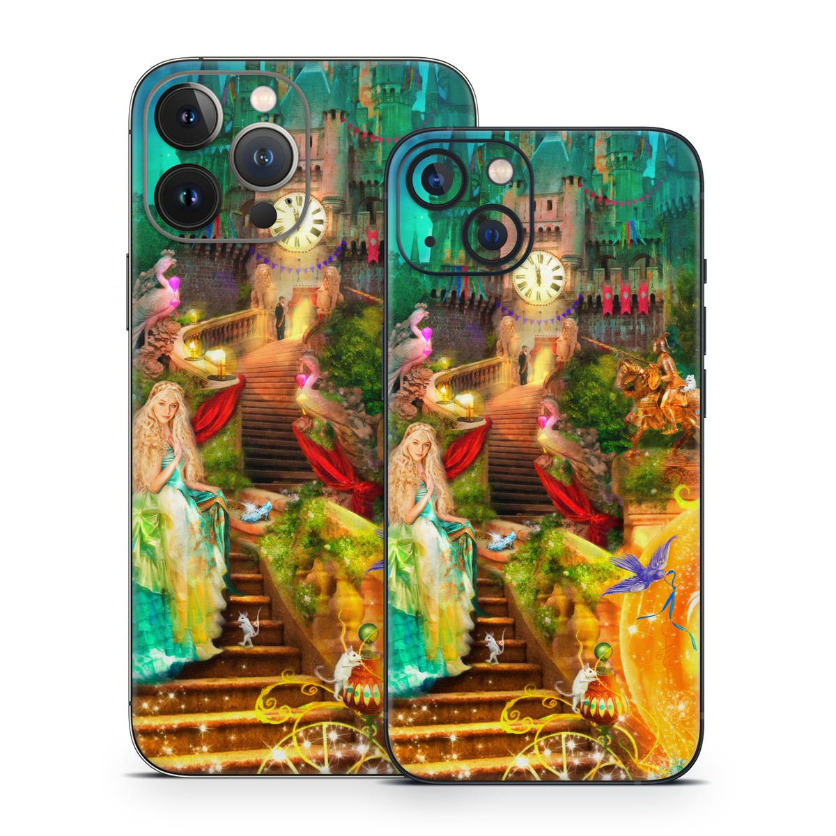 iPhone 13 Series Skin design of Mythology, Adventure game, World, Fictional character, Theatrical scenery, Art, with yellow, orange, blue, green, red, purple, white, black colors