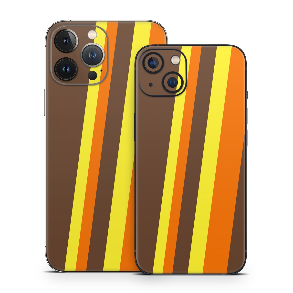 iPhone 13 Series Skin design of Orange, Yellow, Line, Brown, Font, Material property, Graphic design, Pattern, Parallel, with brown, orange, yellow colors