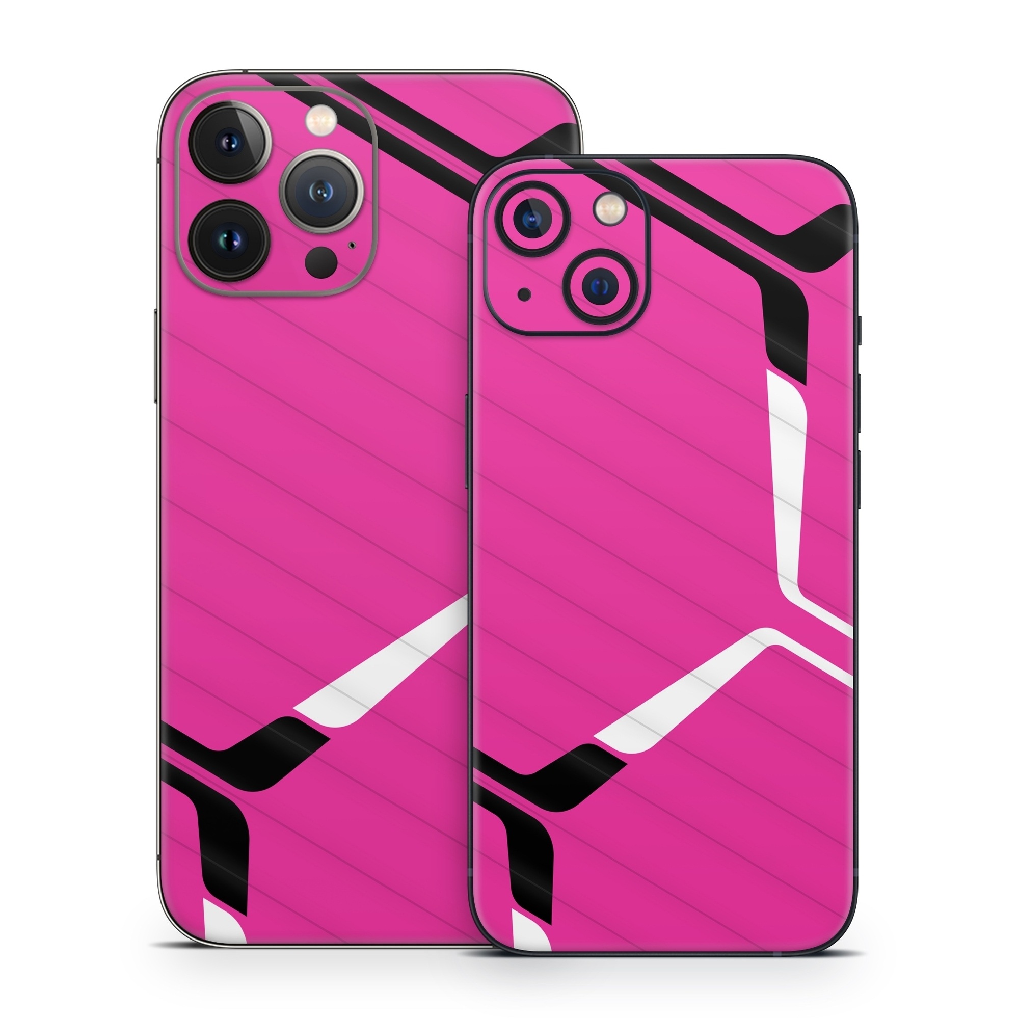 iPhone 13 Series Skin design of Textile, Sleeve, Jersey, Purple, Pink, Violet, Font, Magenta, Material property, Electric blue, with pink, black, white colors