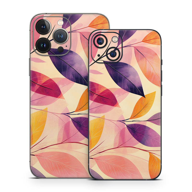 iPhone 13 Series Skin design of Pink, Orange, Brown, Purple, Creative arts, Paint, with yellow, orange, purple, pink colors