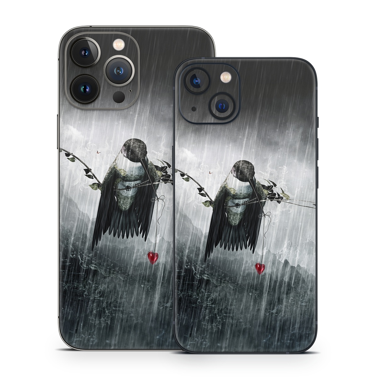 iPhone 13 Series Skin design of Water, Cg artwork, Graphic design, Fictional character, Darkness, Illustration, with black, gray, white, red colors