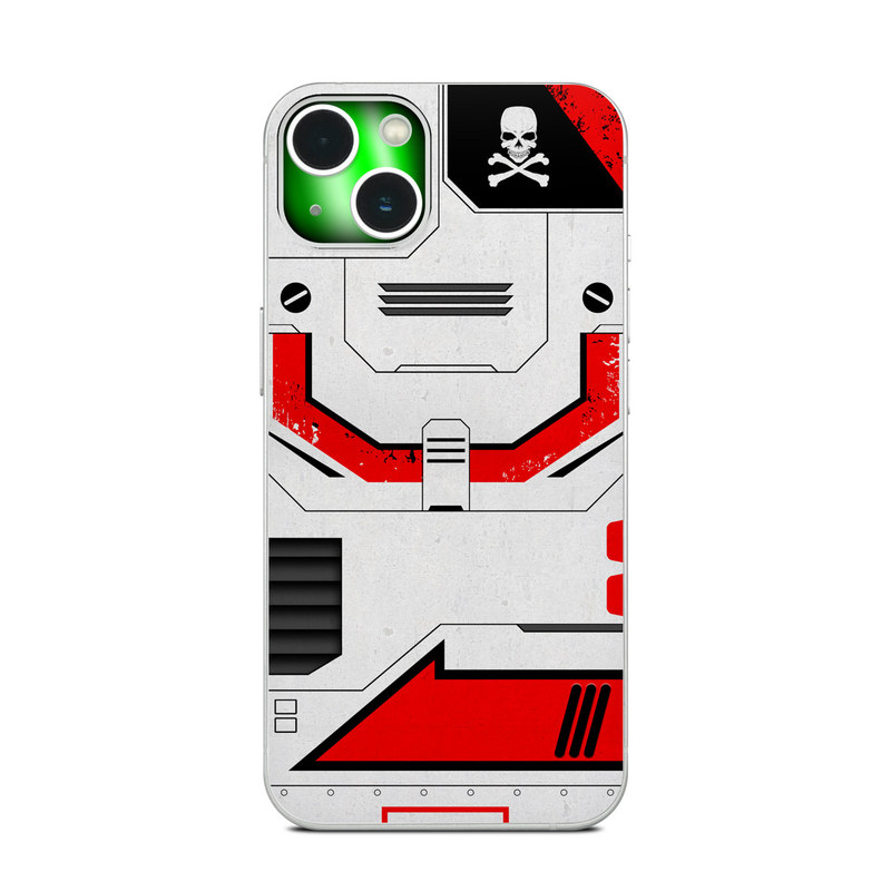 iPhone 13 Series Skin design of Floppy disk, Technology, Electric red, Fictional character, with white, red, black, gray colors