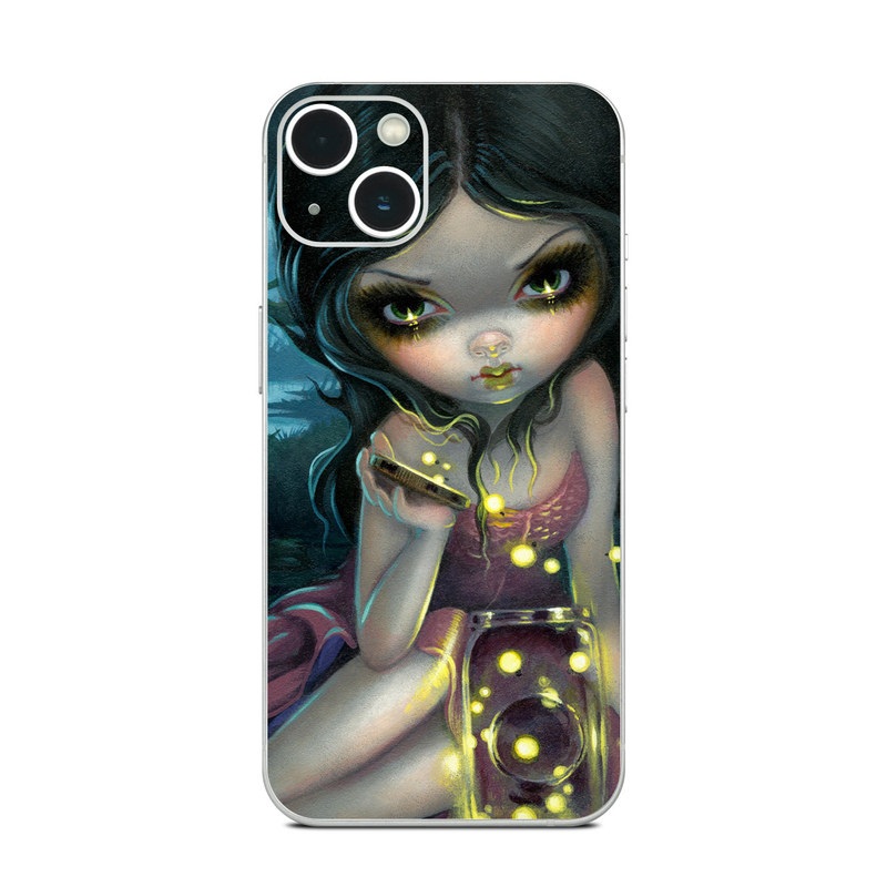 iPhone 13 Series Skin design of Cg artwork, Illustration, Fictional character, Art, Iris, Black hair, Fawn, Mythology, Fiction, with blue, green, pink, yellow, black, white colors