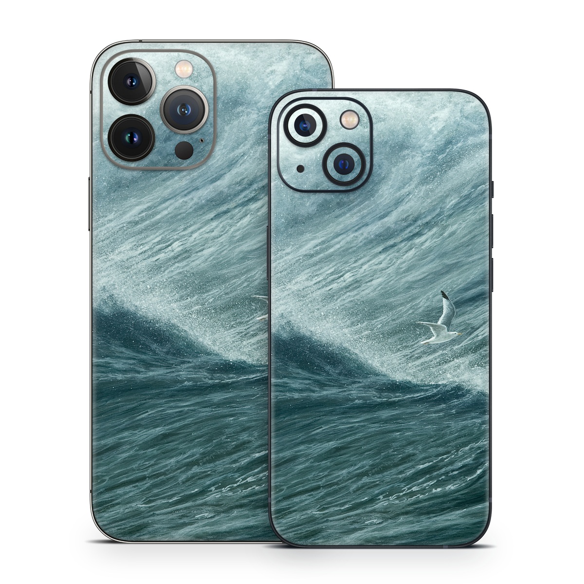 iPhone 13 Series Skin design of Wave, Wind wave, Tide, Sea, Ocean, Water, Sky, Wind, Tsunami, Surfing, with blue, white colors