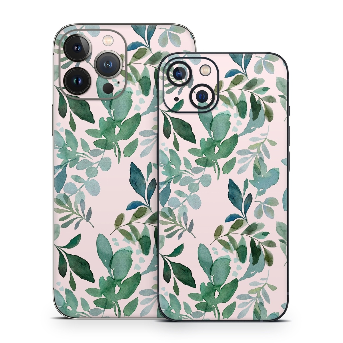 iPhone 13 Series Skin design of Pattern, Green, Leaf, Design, Plant, Tree, Military camouflage, with white, green, blue colors