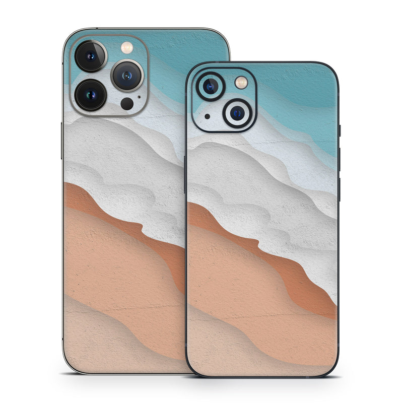 iPhone 13 Series Skin design of Sea, Waves, with brown, yellow, white, blue, gray colors